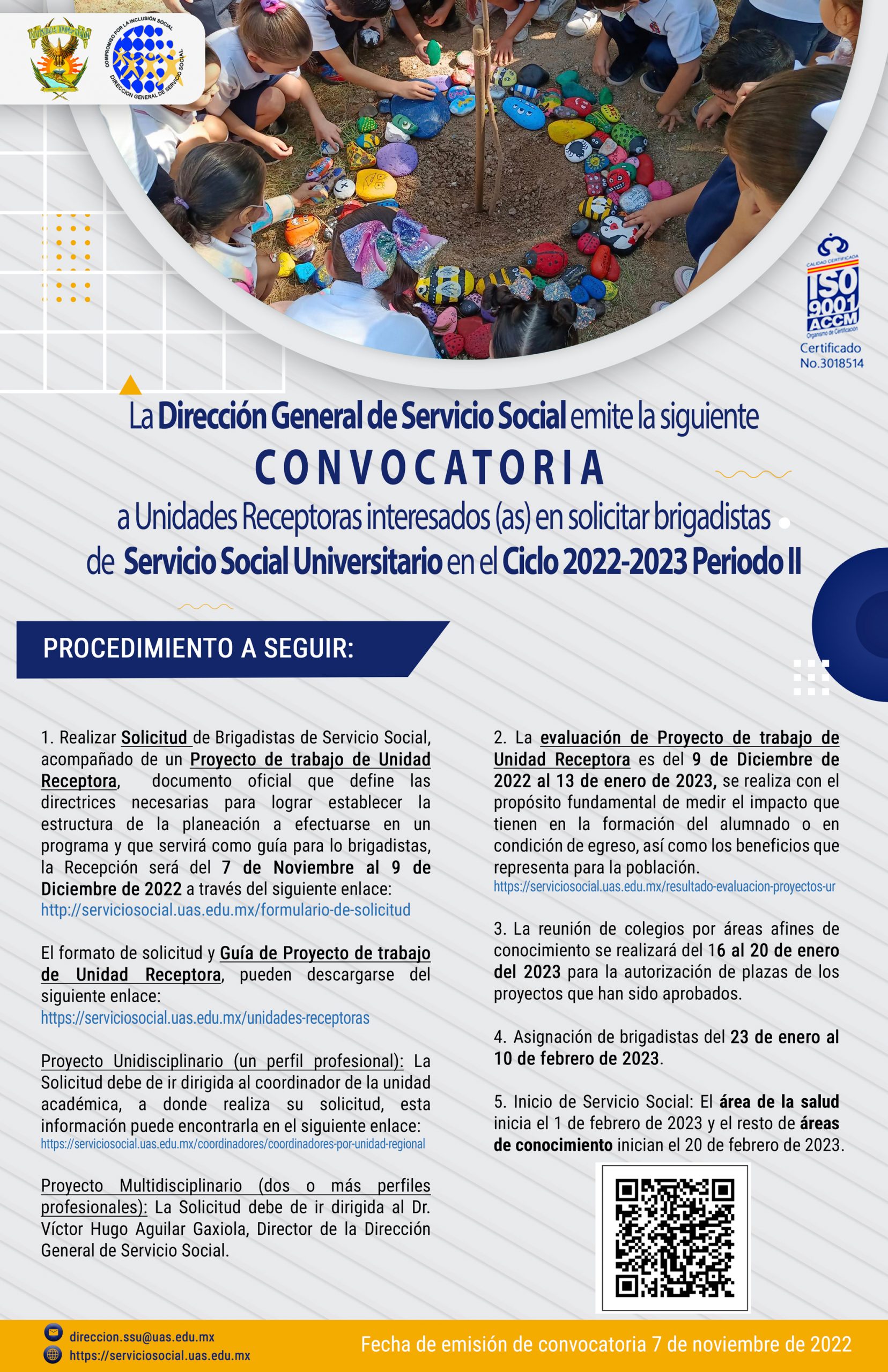 Convocatoria A Unidades Receptoras Ciclo 2022 2023 Periodo Ii Dirección General De Servicio Social 7401